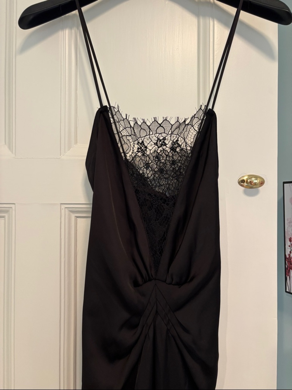 Zara Black Lace-Trim Slip Dress size XL